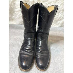 Justin Black Leather Cora Women's Cowboy Boots 6.5B L 3703 52751 0